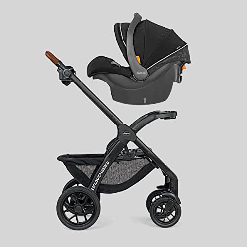 Chicco Bravo Primo Trio Travel System QuickFold Stroller with Chicco KeyFit 35 Zip ExtendedUse Infant Car Seat and Stroller Combo  SpringhillBlack