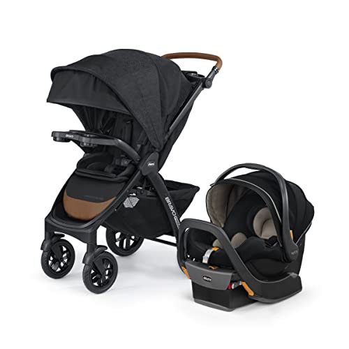 Chicco Bravo Primo Trio Travel System QuickFold Stroller with Chicco KeyFit 35 Zip ExtendedUse Infant Car Seat and Stroller Combo  SpringhillBlack