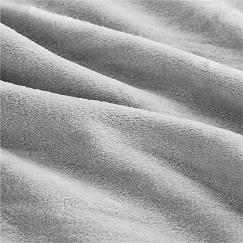 Bedsure Fleece Bed Blankets Queen Size Grey  Soft Lightweight Plush Fuzzy Cozy Luxury Blanket Microfiber 90x90 inches
