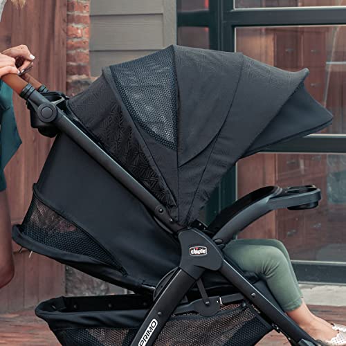 Chicco Bravo Primo Trio Travel System QuickFold Stroller with Chicco KeyFit 35 Zip ExtendedUse Infant Car Seat and Stroller Combo  SpringhillBlack