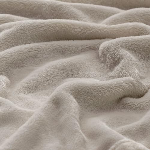 Bedsure Fleece Bed Blankets Queen Size Grey  Soft Lightweight Plush Fuzzy Cozy Luxury Blanket Microfiber 90x90 inches