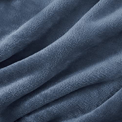 Bedsure Fleece Bed Blankets Queen Size Grey  Soft Lightweight Plush Fuzzy Cozy Luxury Blanket Microfiber 90x90 inches