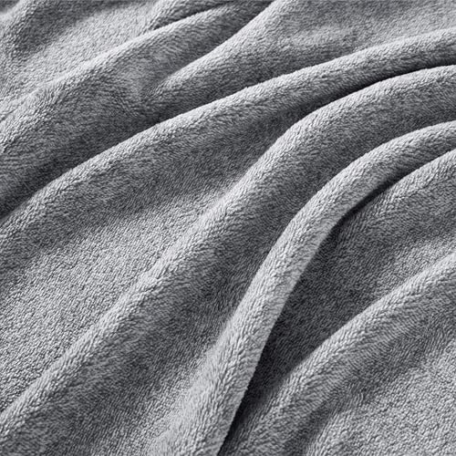 Bedsure Fleece Bed Blankets Queen Size Grey  Soft Lightweight Plush Fuzzy Cozy Luxury Blanket Microfiber 90x90 inches