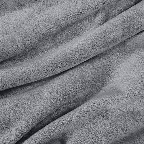Bedsure Fleece Bed Blankets Queen Size Grey  Soft Lightweight Plush Fuzzy Cozy Luxury Blanket Microfiber 90x90 inches