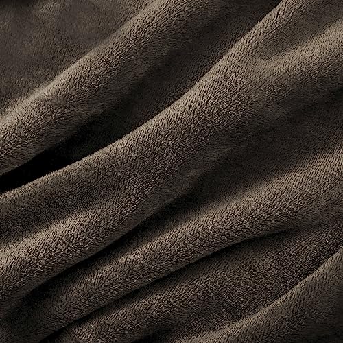 Bedsure Fleece Bed Blankets Queen Size Grey  Soft Lightweight Plush Fuzzy Cozy Luxury Blanket Microfiber 90x90 inches