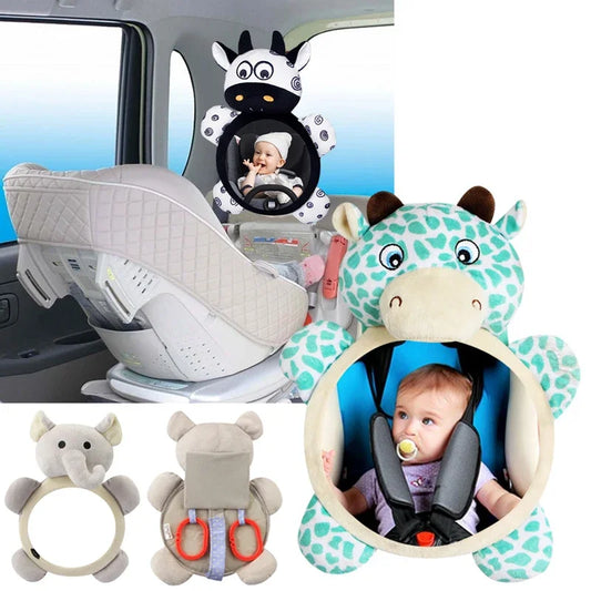 Black White View Back Seat Mirror Baby Car Mirror Safety Seat Headrest Rearview Mirror Baby Facing Rear Ward Car Kids Monitor