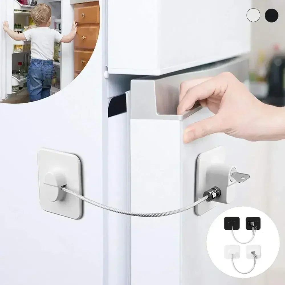 Baby Safety Refrigerator Lock with Keys Infant Security Cabinet Locks Sliding Closet Door Locks  Baby Security Protection