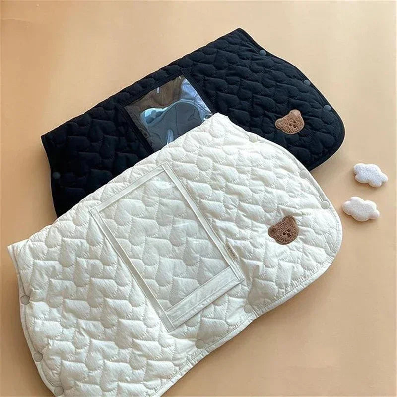 Baby Stroller Gloves Pushchair Hand Muff Waterproof Pram Accessory Stroller Mitten Fur Fleece Hand Muff Mitten with Phone Pocket